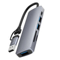 Estación de acoplamiento multipuerto HC-13FL Tipo-C / USB-A a USB 3.0 / 2.0, lector de tarjetas SD/TF, HC-13FL
