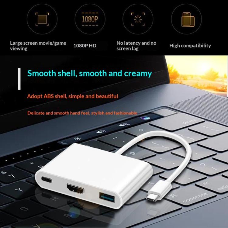 Estación de acoplamiento HC-04D 5 en 1, adaptador divisor USB 3.0/2.0 USB-C a 4K HD, concentrador USB-C., HC-04D