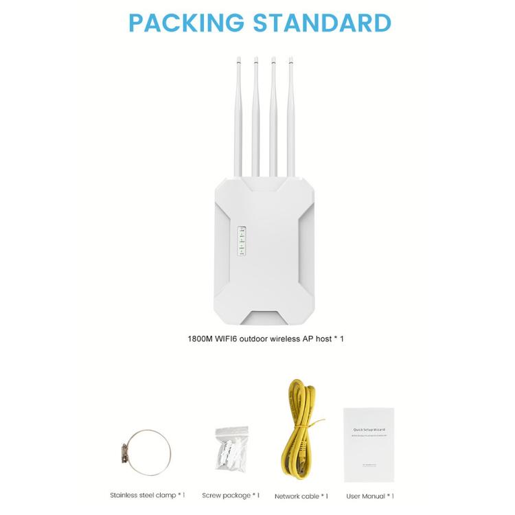 Punto de acceso inalámbrico para exteriores HW1800S WiFi 6 de 1800 Mbps, resistente al agua, doble banda, Gigabit Router, US Plug, EU Plug, UK Plug, AU Plug