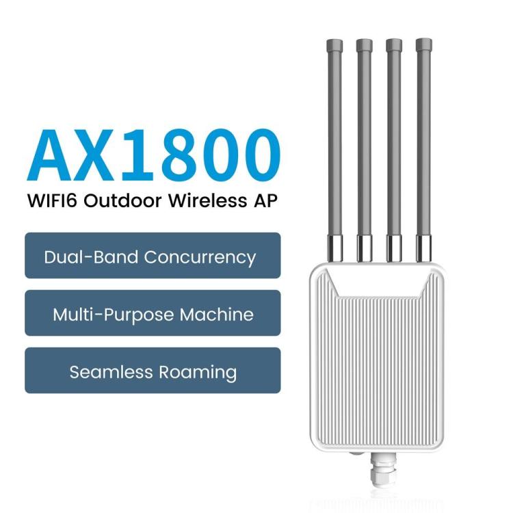 Módem de doble banda HW1800M 2.4 / 5.8G para exteriores, resistente al agua, con router inalámbrico AX1800 WiFi 6 y punto de acceso WiFi 6., US Plug, EU Plug, UK Plug, AU Plug