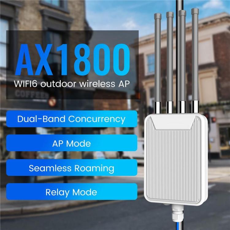 Módem de doble banda HW1800M 2.4 / 5.8G para exteriores, resistente al agua, con router inalámbrico AX1800 WiFi 6 y punto de acceso WiFi 6., US Plug, EU Plug, UK Plug, AU Plug