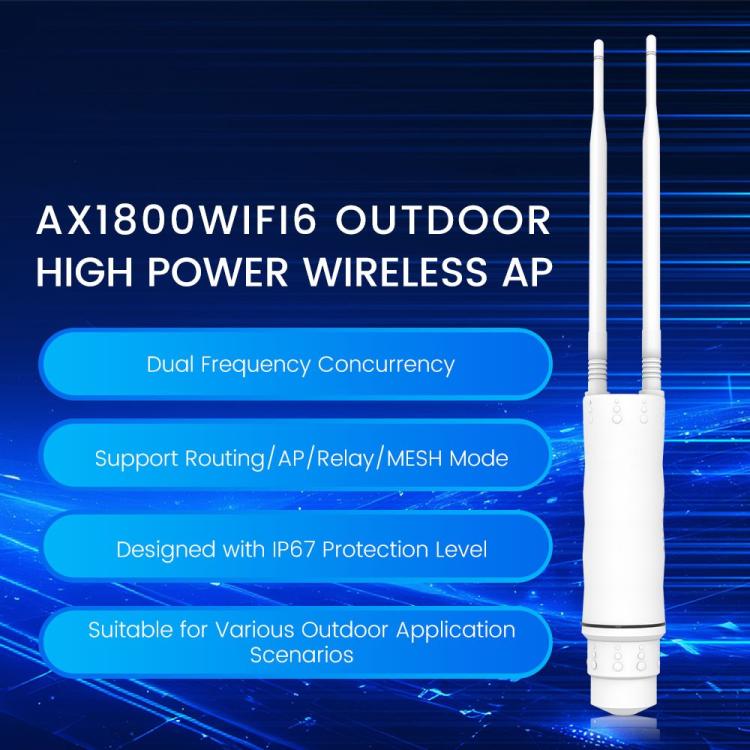Repetidor de punto de acceso para exteriores HW1800Y IP67 resistente al agua, WiFi 6 AX1800, router de malla de doble banda 2.4/5.8G, US Plug, EU Plug, UK Plug, AU Plug