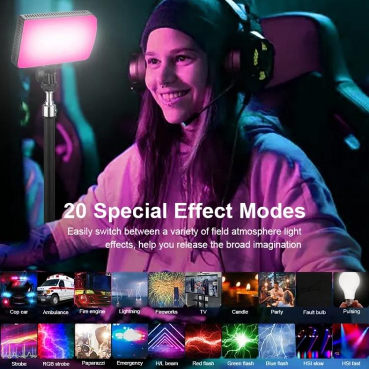 Luz de relleno LED RGB de 20 W para cámaras DSLR y cámaras fotográficas JMARY FM-180RGB