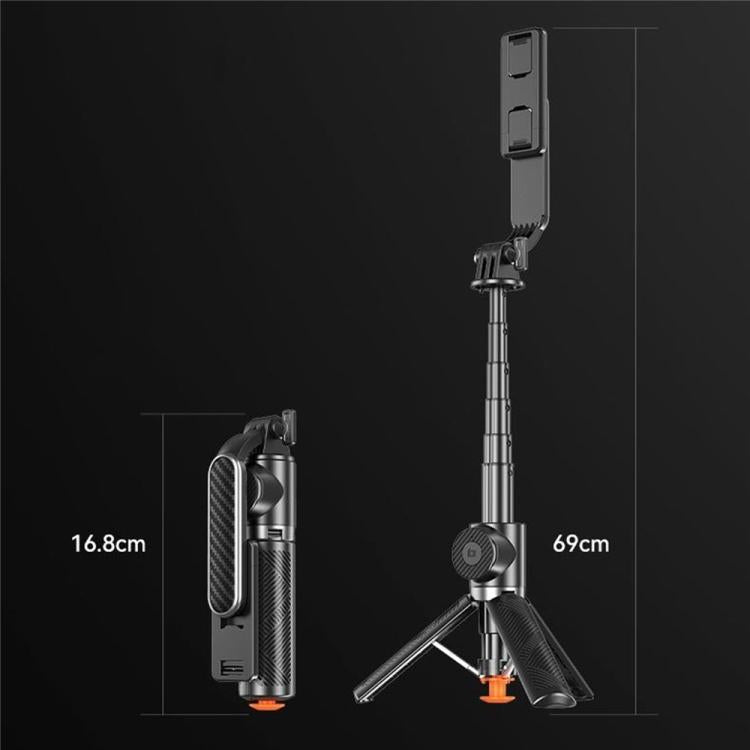 T01 Mini palo selfie para fotografía, trípode extensible de 69 cm, soporte para teléfono con control remoto Bluetooth