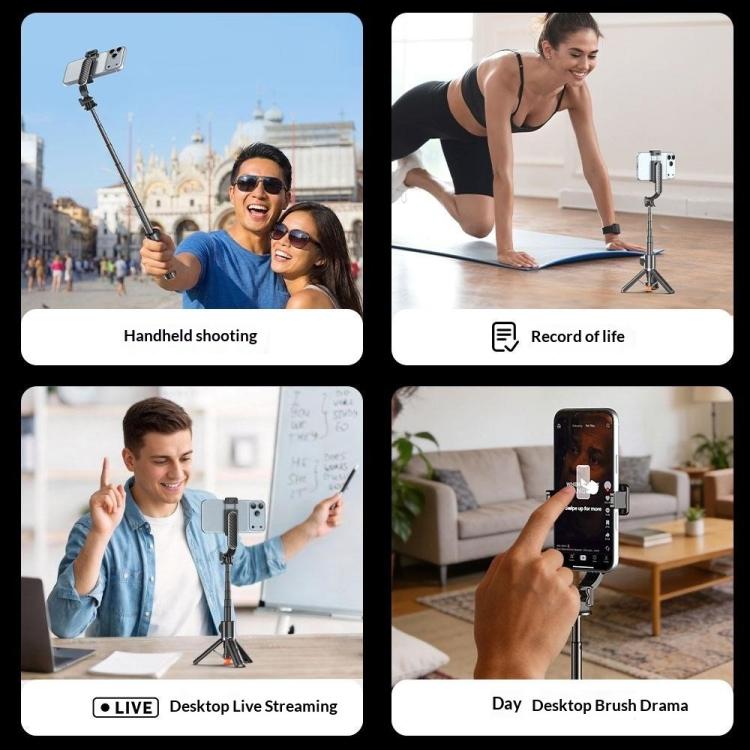 T01 Mini palo selfie para fotografía, trípode extensible de 69 cm, soporte para teléfono con control remoto Bluetooth