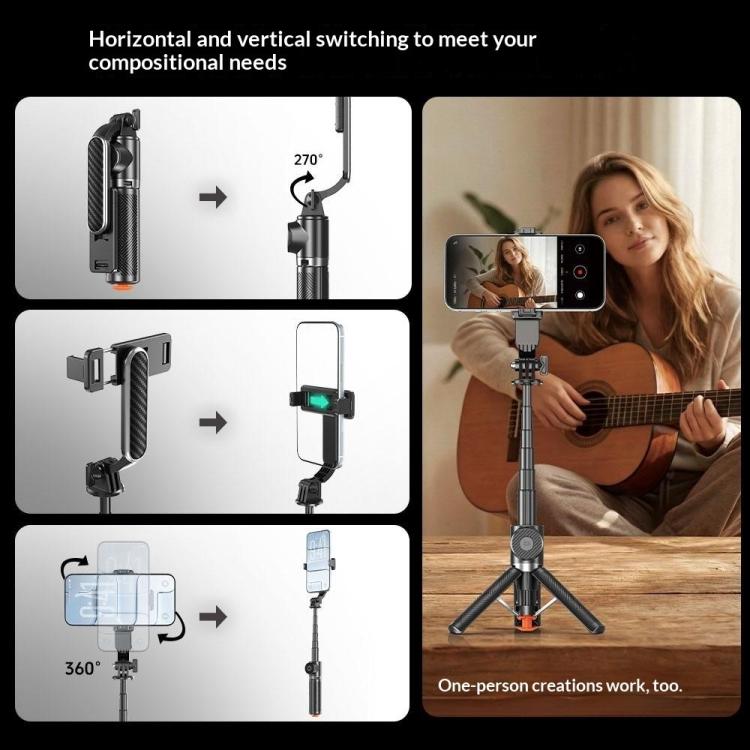 T01 Mini palo selfie para fotografía, trípode extensible de 69 cm, soporte para teléfono con control remoto Bluetooth