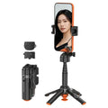 T13Y Soporte para teléfono con mango de aleación de zinc de apertura automática, palo selfie Bluetooth, trípode extensible