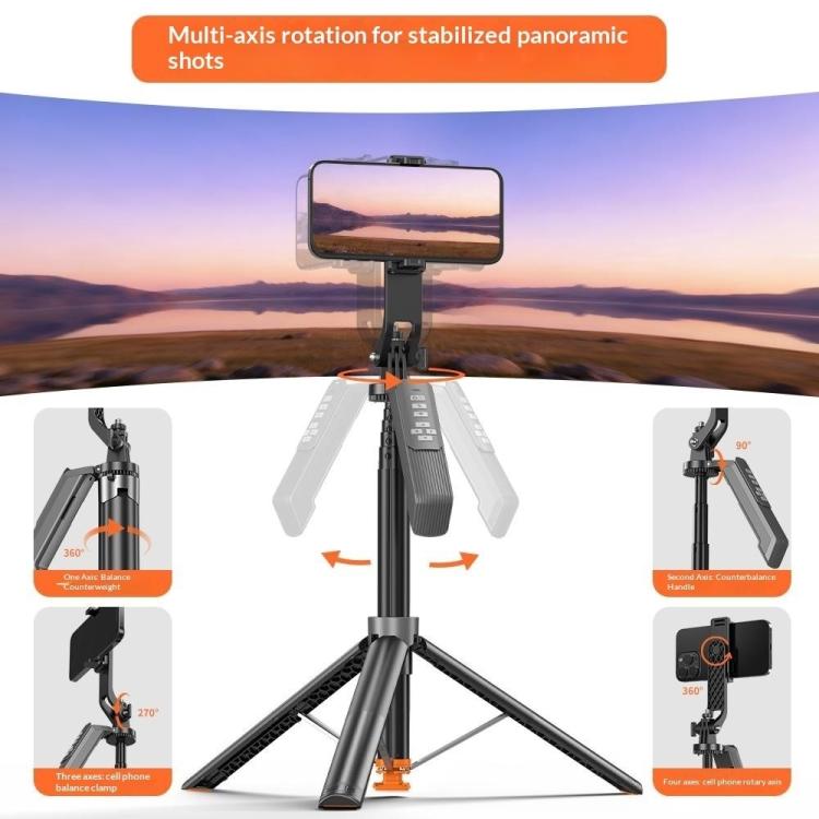 Trípode para teléfono con control remoto Bluetooth T02TK, rotación de 360 grados, palo selfie.