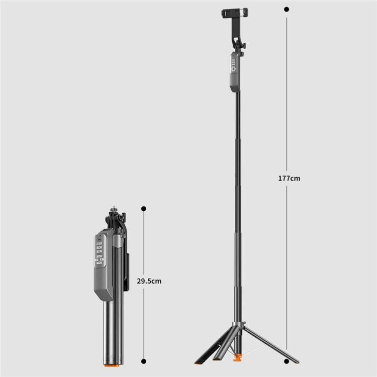 Trípode para teléfono con control remoto Bluetooth T02TK, rotación de 360 grados, palo selfie.