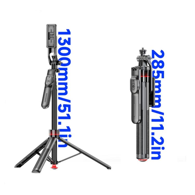 Trípode automático extensible F06 Travel de 1300 mm con despliegue de un solo toque y soporte para palo selfie., F06