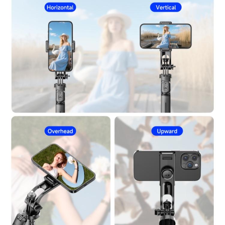Trípode automático extensible F06 Travel de 1300 mm con despliegue de un solo toque y soporte para palo selfie., F06