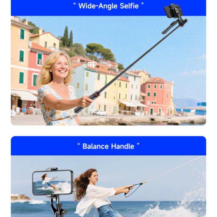 Trípode automático extensible F06 Travel de 1300 mm con despliegue de un solo toque y soporte para palo selfie., F06