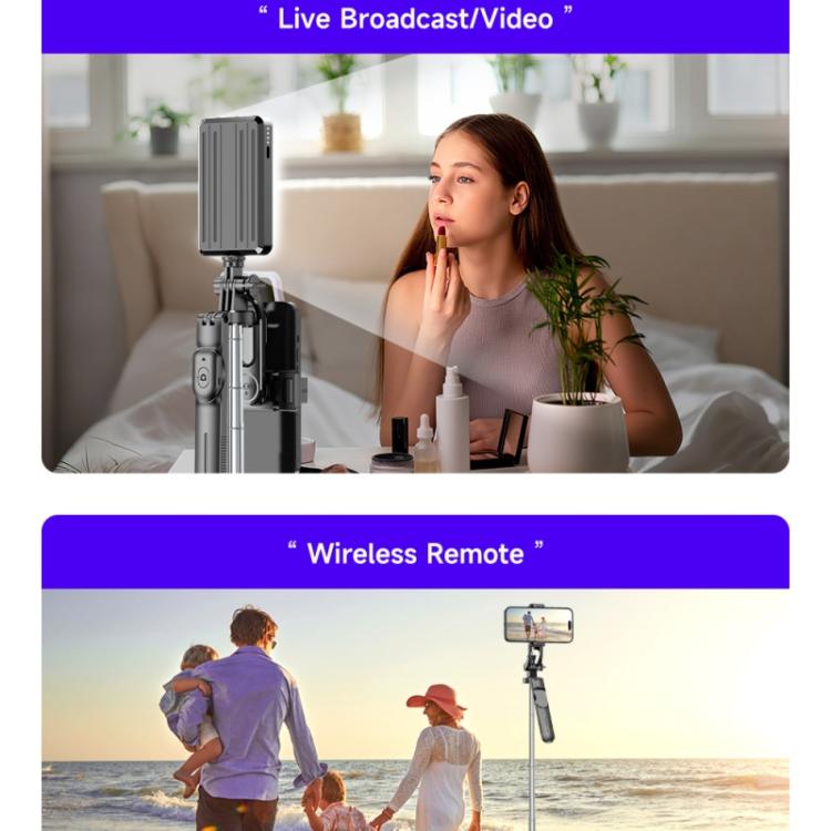 F05 Soporte para teléfono con control remoto para fotografía y vlogging, palo selfie extensible y trípode, F05