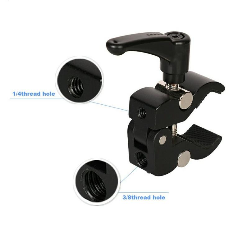 Pinza de sujeción para fotografía Z039 con rosca de 1/4 y 3/8, tipo alicates de cangrejo, para cámaras DSLR.