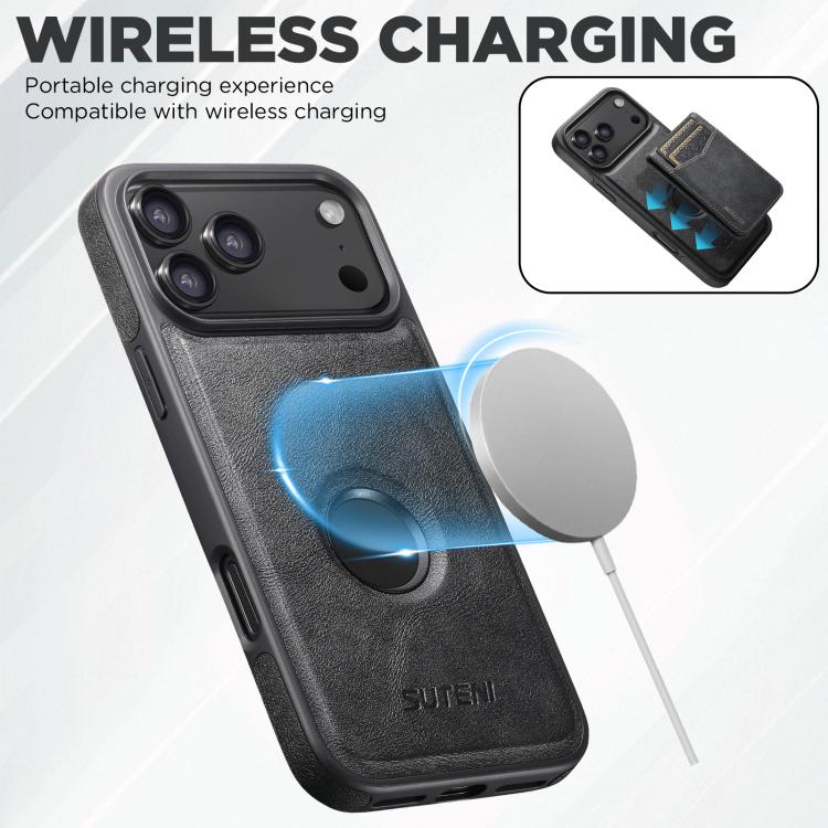 Funda para teléfono Suteni G1S5 2 en 1 con abrebotellas magnético desmontable, tarjetero y parte trasera de piel de vaca., For iPhone 13 Pro Max, For iPhone 13 Pro, For iPhone 13, For iPhone 12 / 12 Pro, For iPhone 12 Pro Max