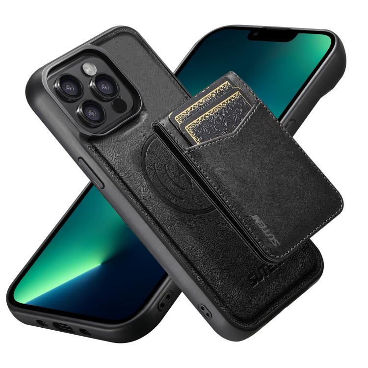 Funda para teléfono Suteni G5S5 2 en 1 con abrebotellas magnético desmontable, tarjetero y parte trasera de piel de vaca., For iPhone 13 Pro Max, For iPhone 13 Pro, For iPhone 13, For iPhone 12 Pro Max, For iPhone 12 / 12 Pro