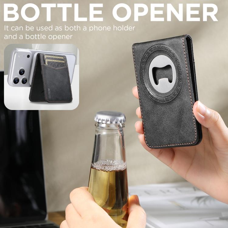 Funda para teléfono Suteni Q05S5 3 en 1 con abridor de botellas desmontable, tarjetero magnético, piel de vacuno y piel vegana., For iPhone 13 Pro Max, For iPhone 13 Pro, For iPhone 13, For iPhone 12, For iPhone 12 Pro Max, For iPhone 12 Pro