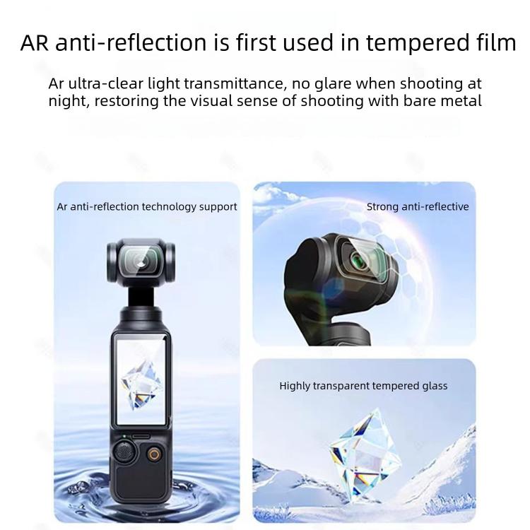 3 láminas protectoras antiarañazos para pantallas de cámara, For DJI Osmo Pocket 4 Standard Tempered Glass, For DJI Osmo Pocket 4 AR Anti-Reflective Glass