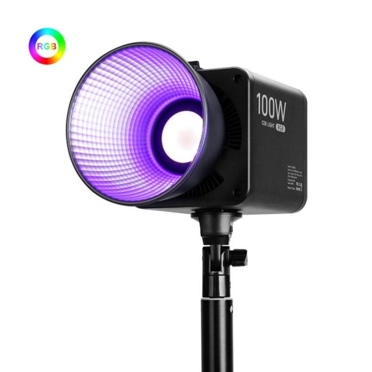 Lámpara COB recargable VLOGLITE P100RGB de 2700K-6500K para estudio fotográfico, inalámbrica y recargable, 100W., P100RGB