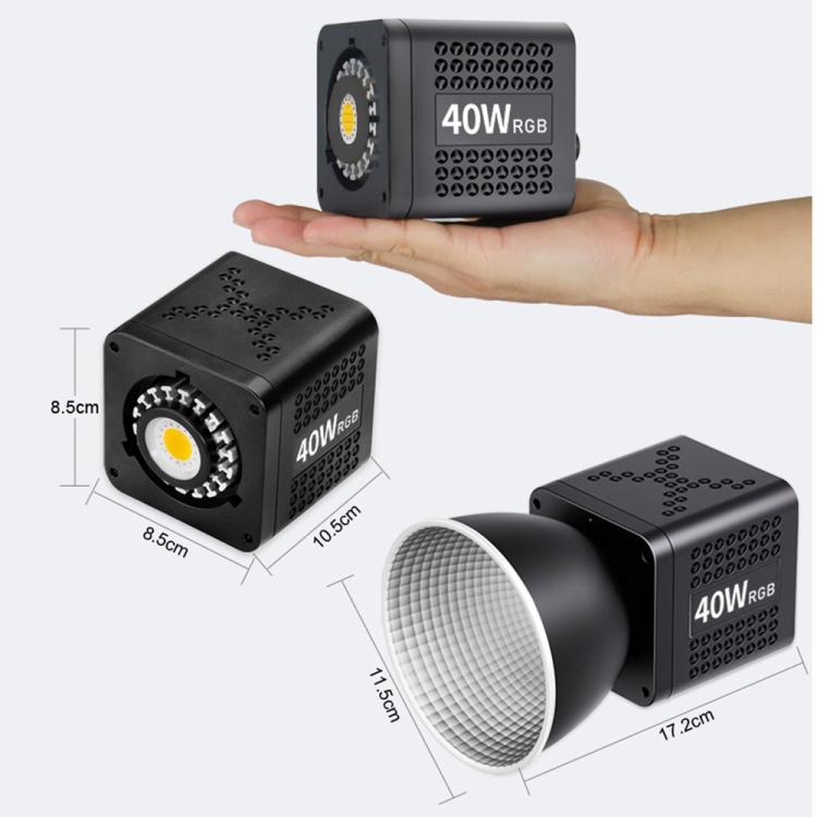 Lámpara de vídeo VLOGLITE P40RGB para fotografía, 40 W, LED COB RGB, 20 modos de efectos, para estudio., P40RGB