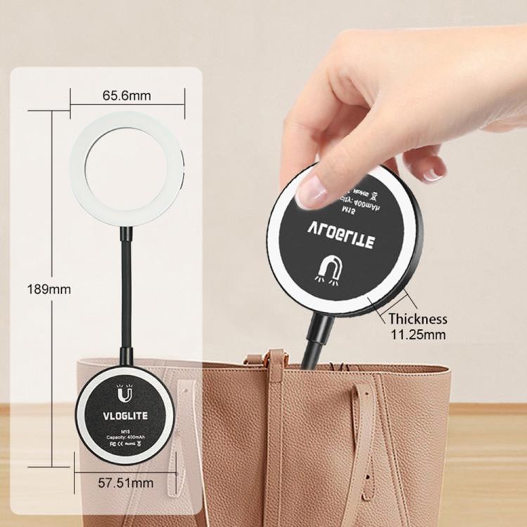 VLOGLITE M15 para teléfono, lectura, fotografía, vídeo, iluminación LED mini portátil para selfies