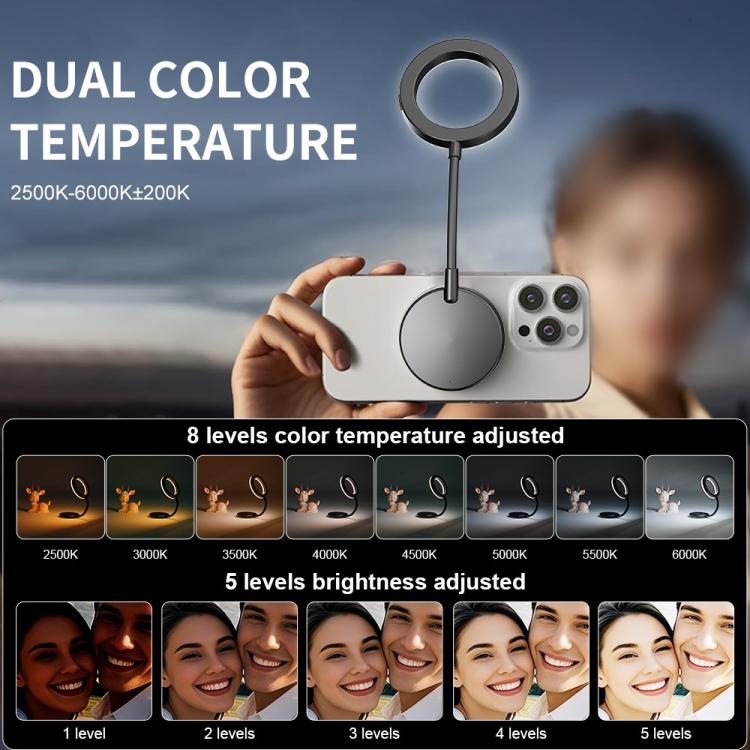 VLOGLITE M15 para teléfono, lectura, fotografía, vídeo, iluminación LED mini portátil para selfies