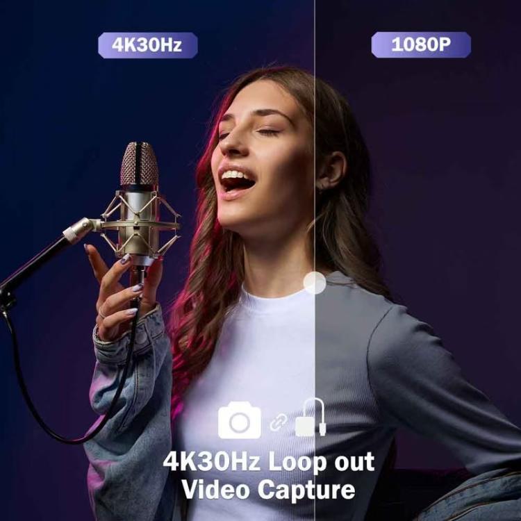 Tarjeta de captura de vídeo HDMI 4K Lemorele AC06 1080P 60FPS de baja latencia para transmisión en directo., AC06