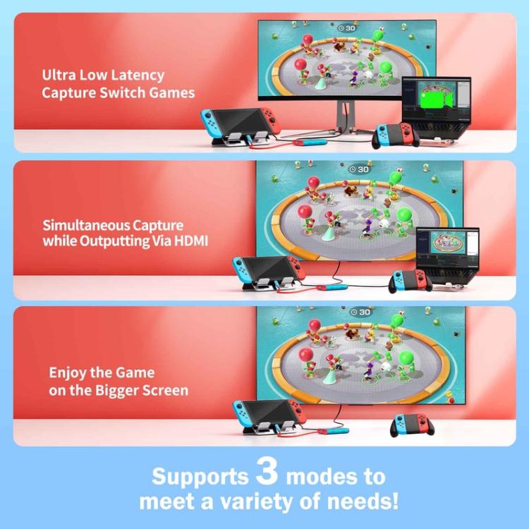 Adaptador de captura de vídeo HDMI 4K Lemorele AC08 para grabación de juegos en directo, AC08(black), AC08(Lake Blue)