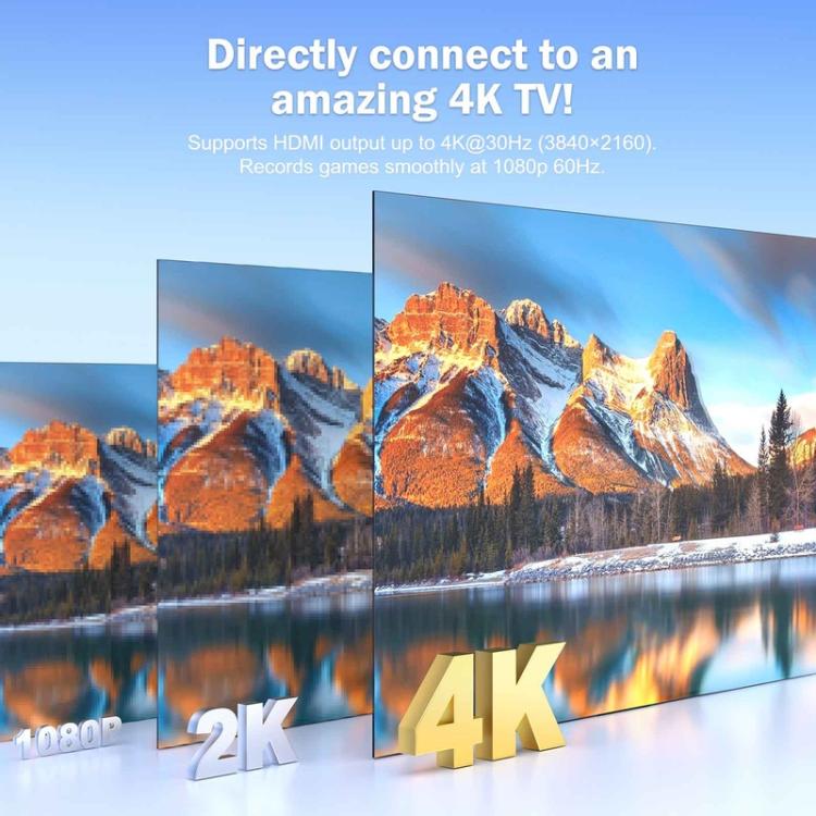 Adaptador de captura de vídeo HDMI 4K Lemorele AC08 para grabación de juegos en directo, AC08(black), AC08(Lake Blue)