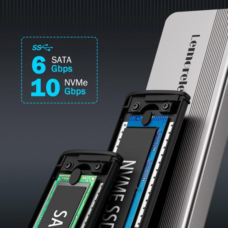 Adaptador de alta velocidad NVMe SATA de 10 Gbps para carcasa M.2 de doble bahía Lemorele SD2L