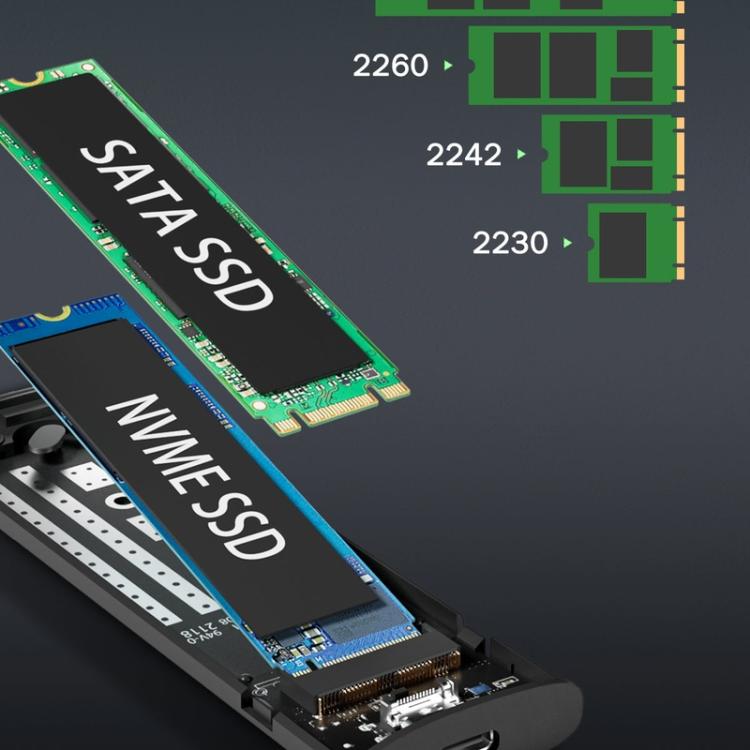 Adaptador de alta velocidad NVMe SATA de 10 Gbps para carcasa M.2 de doble bahía Lemorele SD2L