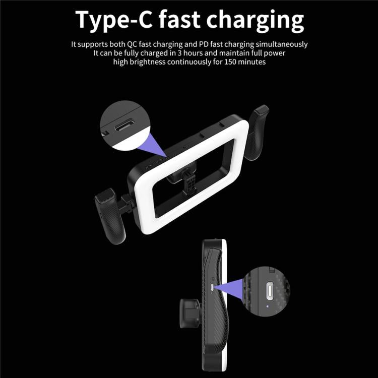 K03 Soporte para control remoto de teléfono Bluetooth, luz anular portátil con 3 temperaturas de color LED de relleno