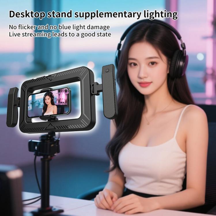 K03 Soporte para control remoto de teléfono Bluetooth, luz anular portátil con 3 temperaturas de color LED de relleno