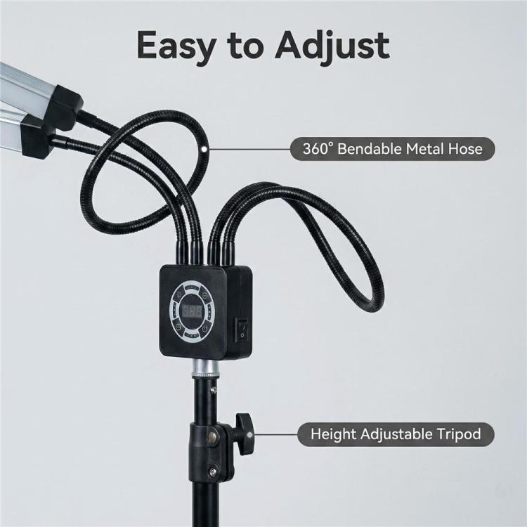 HD-150XJ 3200K-5600K Adjustable Remote Control 65W LED Photography Light 4-Arm Fill Light, US Plug, EU Plug, UK Plug, AU Plug