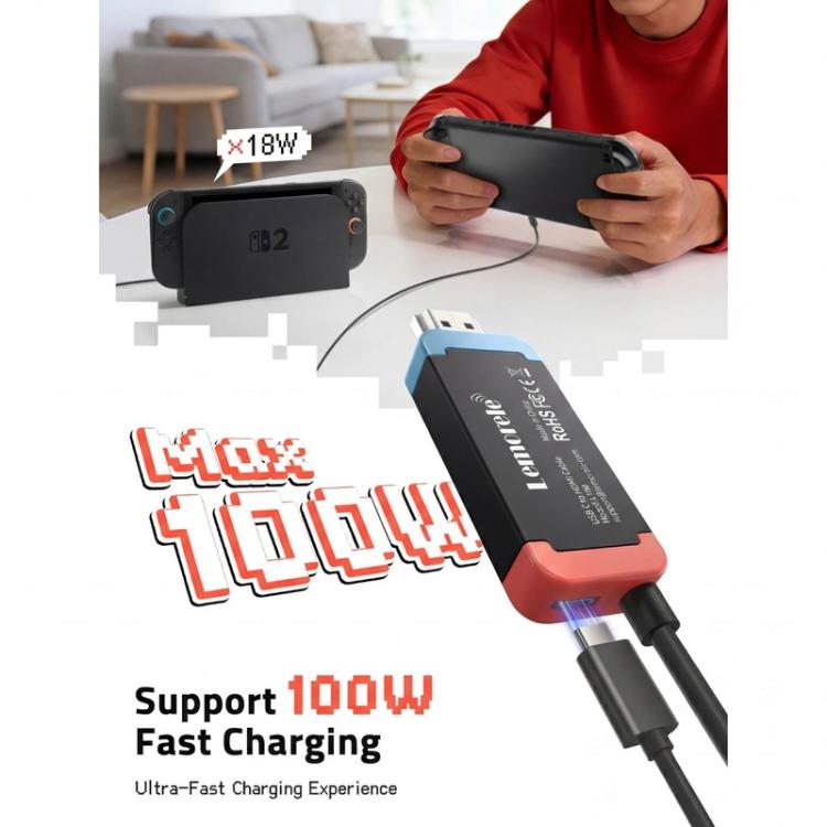 Adaptador multipuerto HDMI 4K Lemorele L100 con puerto USB tipo C y estación de acoplamiento con carga PD