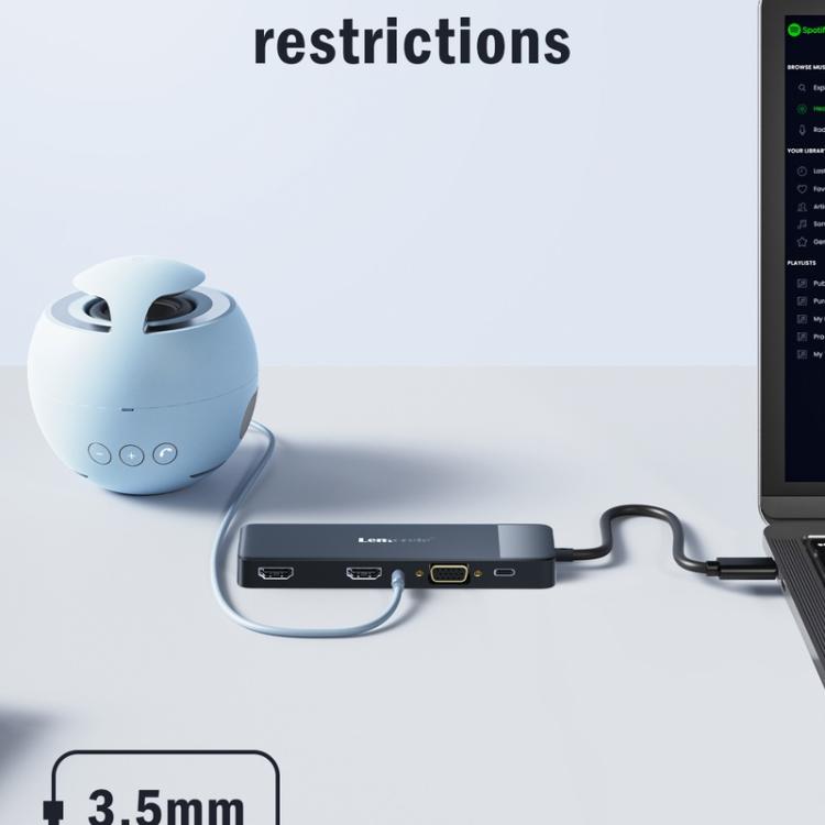Estación de acoplamiento multipuerto Lemorele TC94 10 en 1 con doble HDMI y VGA, PD100W