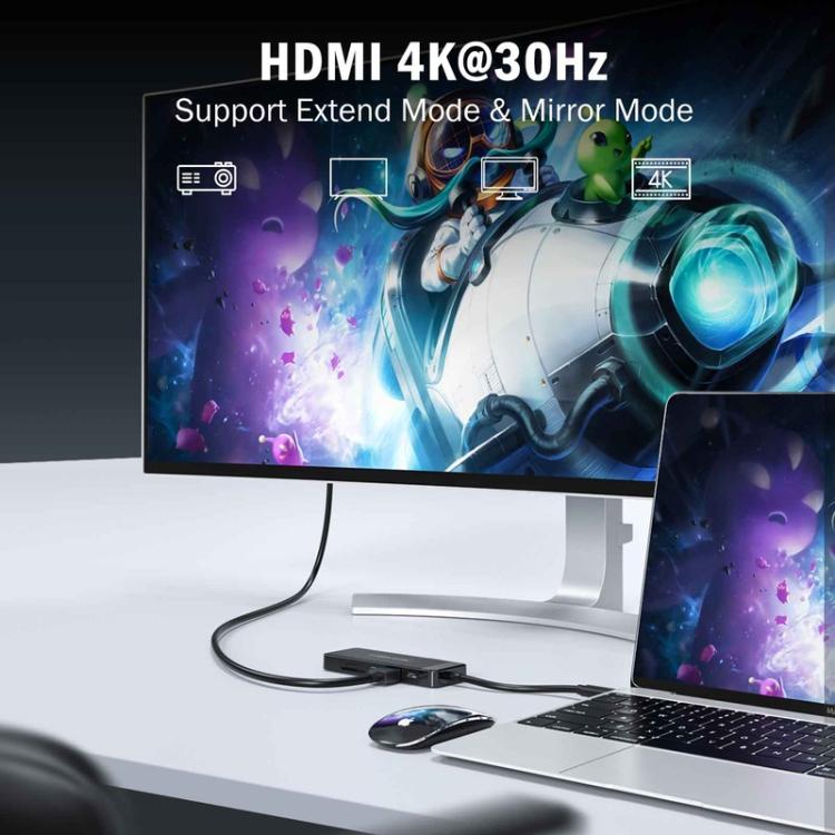 Estación de acoplamiento Lemorele TC92 9 en 1 con pantalla 4K, Ethernet y conector portátil PD de 100 W