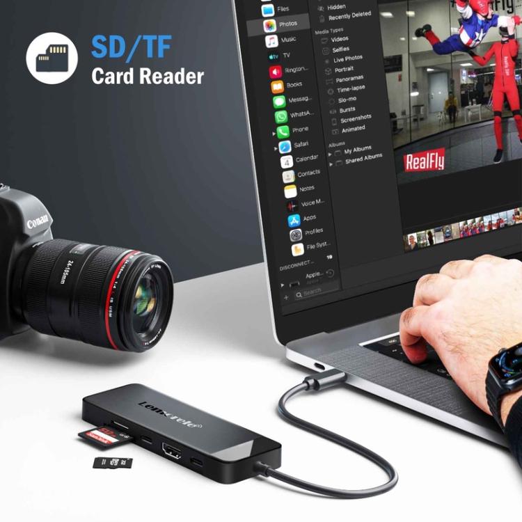 Estación de acoplamiento Lemorele TC92 9 en 1 con pantalla 4K, Ethernet y conector portátil PD de 100 W