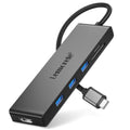 Estación de acoplamiento Lemorele X23L 6 en 1 con salida de vídeo 4K, doble ranura y adaptador portátil PD de 100 W.