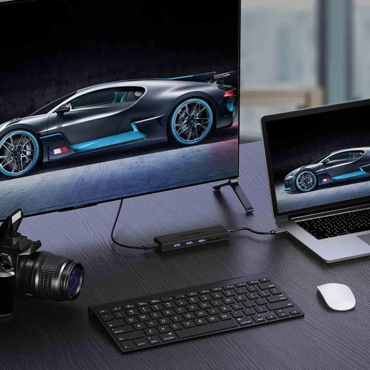 Estación de acoplamiento Lemorele TC23L 6 en 1 con pantalla 4K, red Gigabit y adaptador PD de 100 W.