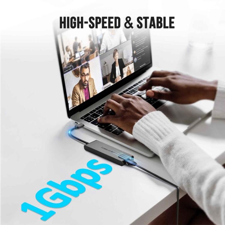 Estación de acoplamiento Lemorele TC24L 5 en 1 con pantalla Ultra HD 4K y adaptador PD de 100 W para transferencia rápida.
