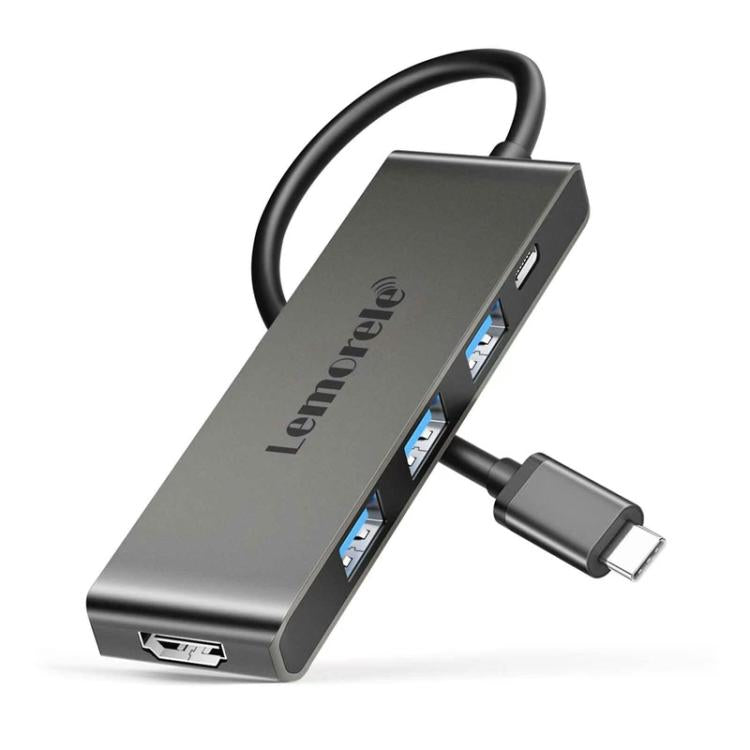 Estación de acoplamiento Lemorele TC22L 5 en 1 con salida Ethernet 4K y conector PD para portátil de 100 W