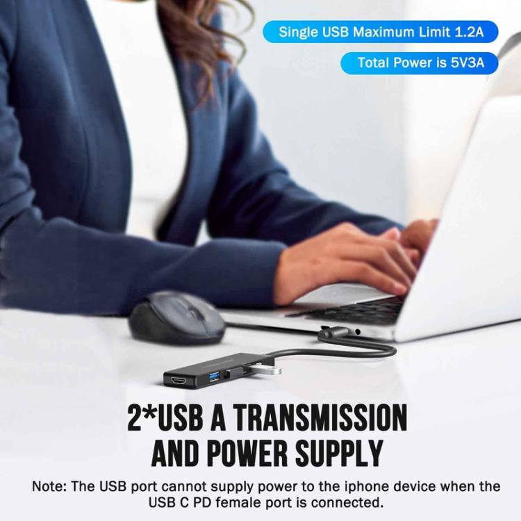 Estación de acoplamiento Lemorele TC22L 5 en 1 con salida Ethernet 4K y conector PD para portátil de 100 W