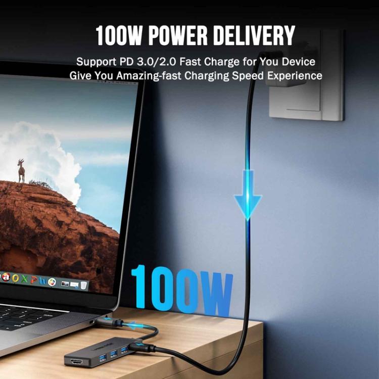 Estación de acoplamiento Lemorele TC22L 5 en 1 con salida Ethernet 4K y conector PD para portátil de 100 W