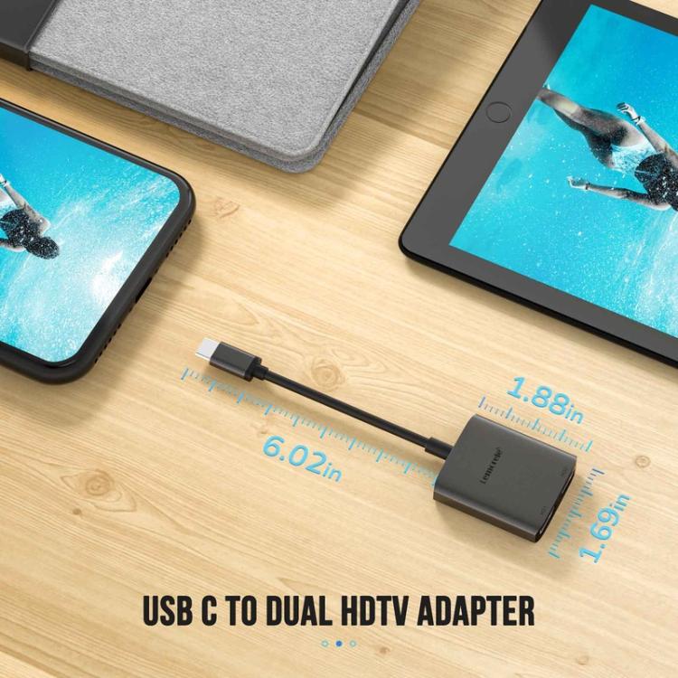 Adaptador portátil multipuerto de expansión de datos de alta velocidad Lemorele TC21 Tipo-C