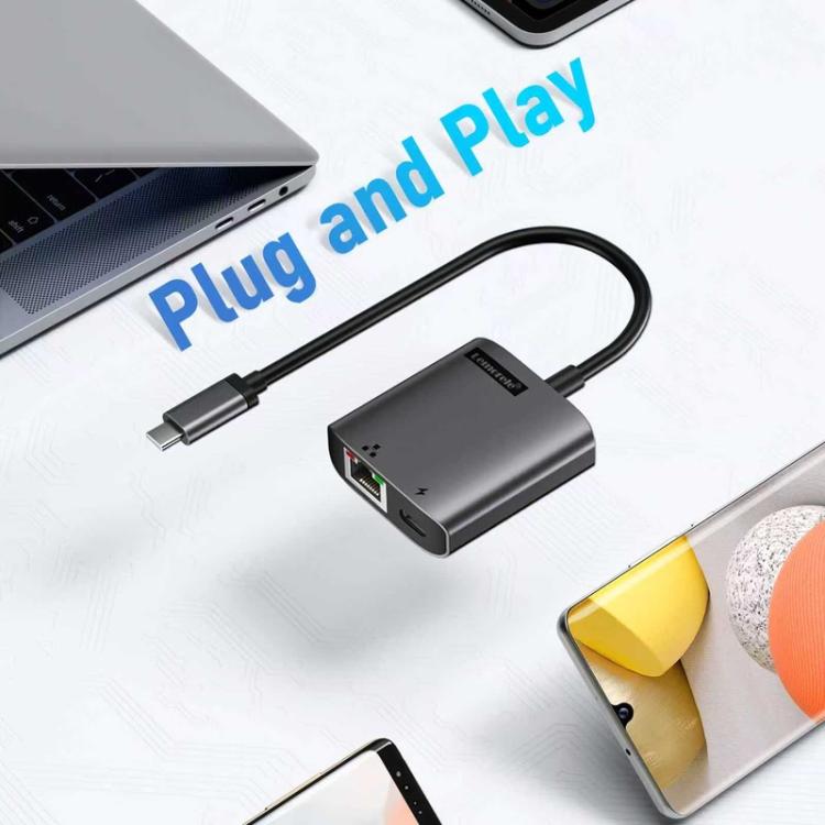 Adaptador periférico para portátil Lemorele TC35 con puerto USB-C de alta velocidad para expansión de puertos y transferencia de archivos.