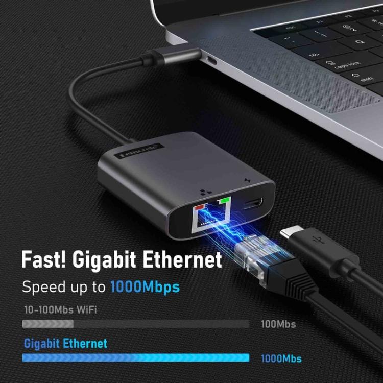 Adaptador periférico para portátil Lemorele TC35 con puerto USB-C de alta velocidad para expansión de puertos y transferencia de archivos.