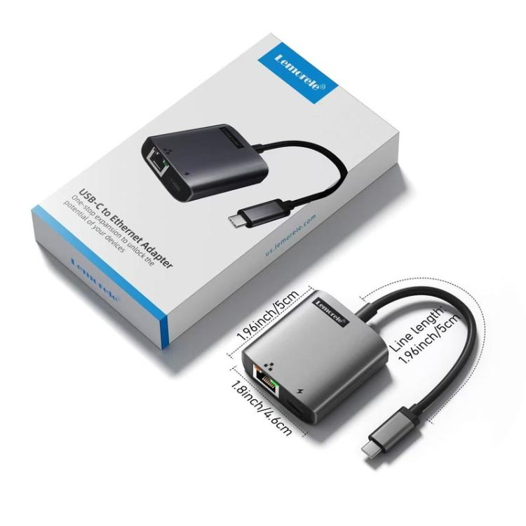Adaptador periférico para portátil Lemorele TC35 con puerto USB-C de alta velocidad para expansión de puertos y transferencia de archivos.