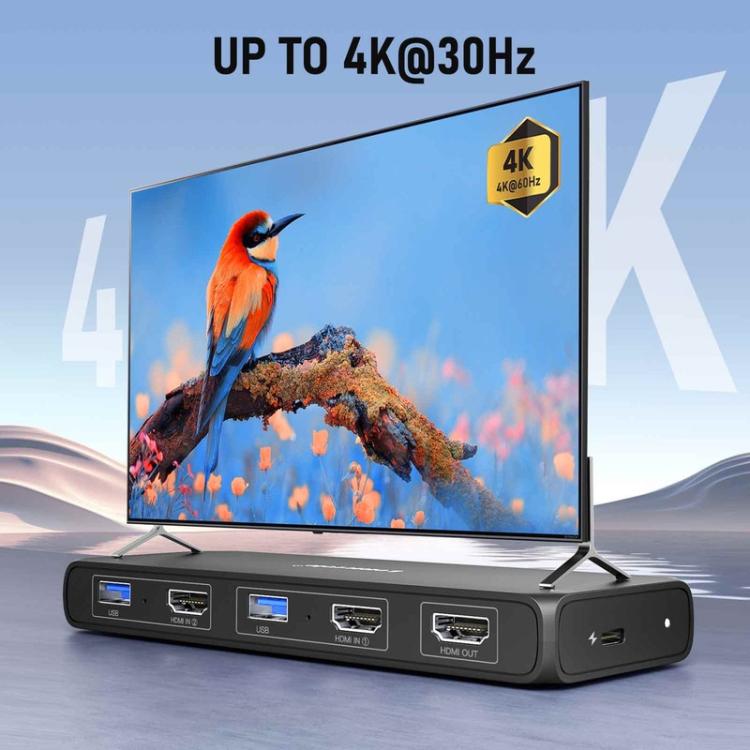 Dispositivo KVM Lemorele G98 de 6 entradas y 3 salidas, compatible con múltiples hosts, monitor, teclado y ratón. Distribuidor de señal.