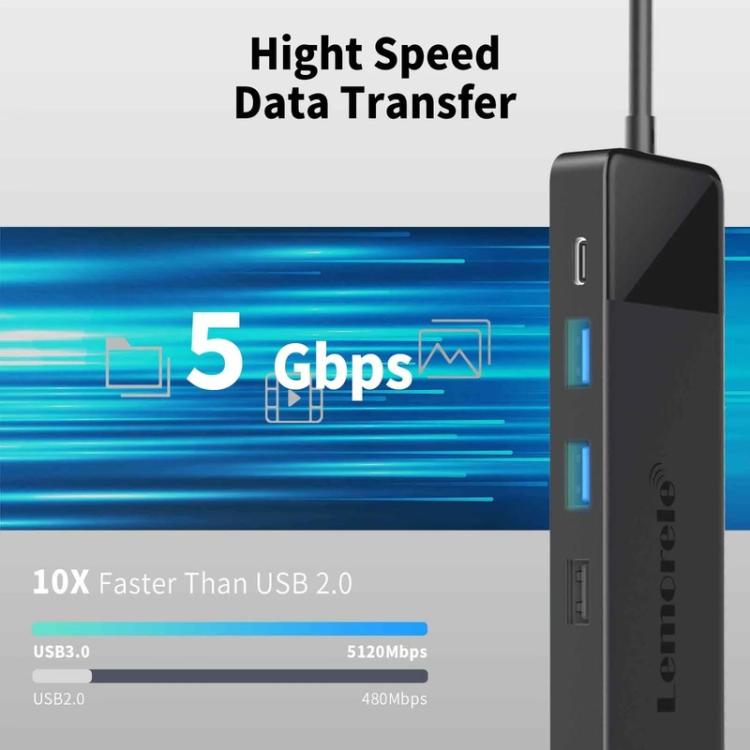 Estación de acoplamiento Lemorele TC100 13 en 1 con puerto USB tipo C y adaptador de carga Gigabit PD compatible con HDMI.